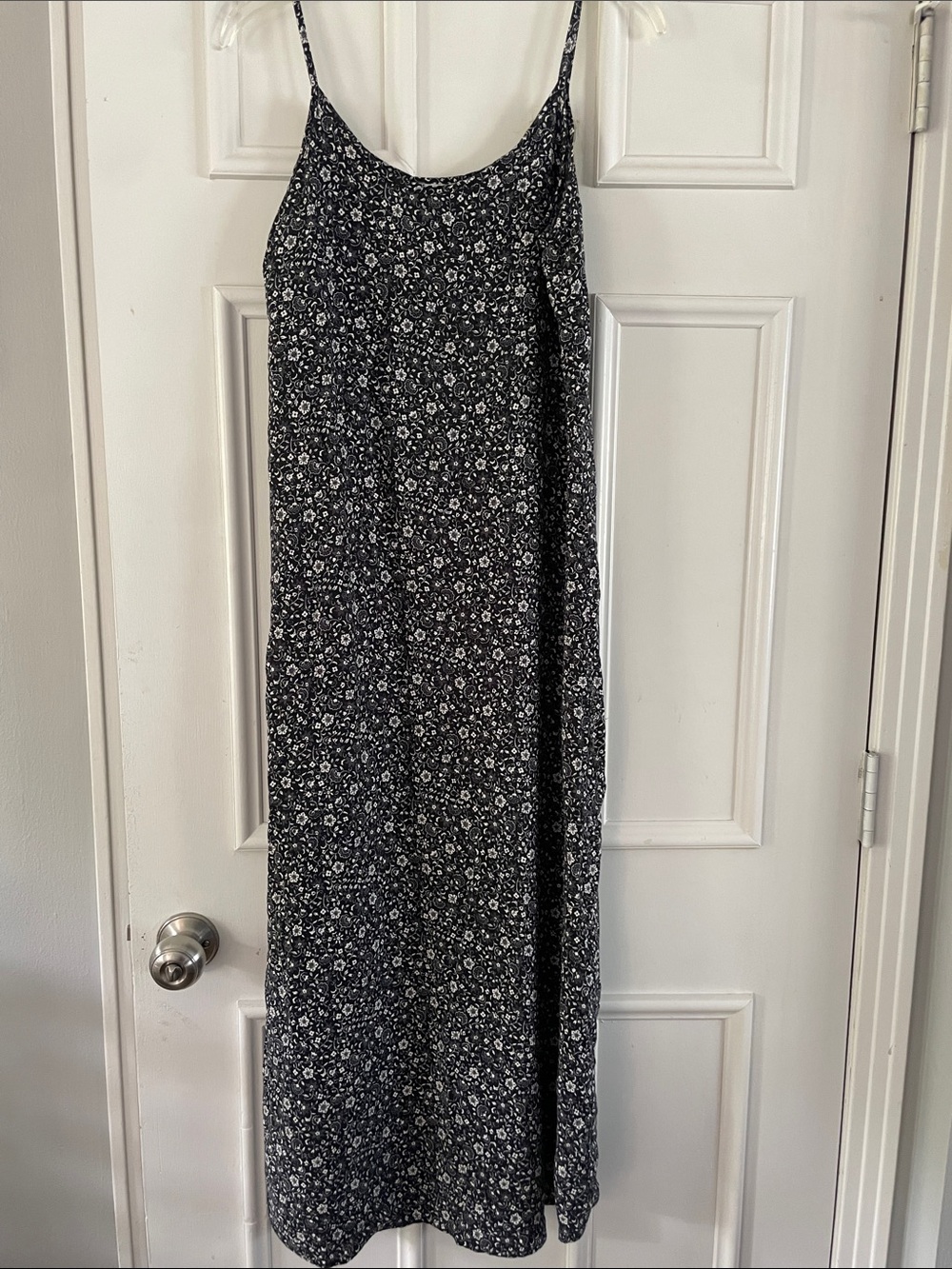 Vintage Black Floral Slip Dress - Classic Women's Summer Dress